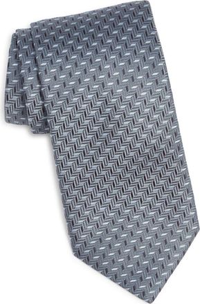 Canali Geometric Silk Tie in Light Blue at Nordstrom