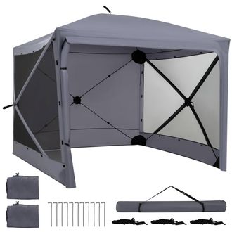 Costway Costway Pop up Gazebo Tent Instant Setup Screen House Outdoor Canopy Shelter in Grey