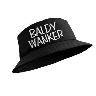 Generic Funny Bald Hair Loss Joke Bucket Hat Baldy Wanker (UK, Alpha, L, Black)