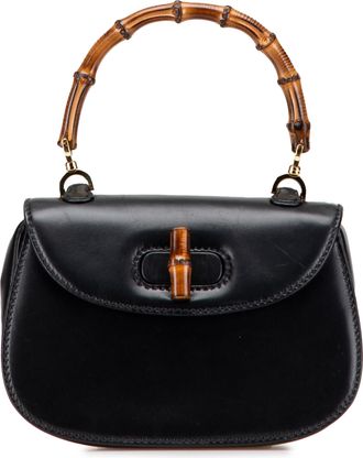 Gucci Pre-owned Womens Bamboo Top Handle Leather Bag - Black - One Size