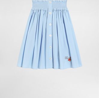 Dolce & Gabbana Poplin Skirt - Woman Light Blue 10 Years