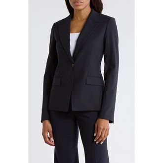 Theory Angled Stretch Wool Blazer in Deep Navy at Nordstrom Rack, Size 12
