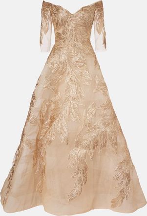 Monique Lhuillier Abito lungo in tulle