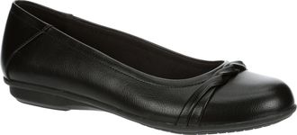 Lauren Blakwell Eliana - Womens Faux Leather Round Toe Comfortable Dress Flat, Black, 6 UK