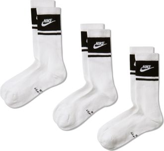 Nike Unisex Everyday Elevated Crew Socks (3 Pairs) in White | IM7949-901