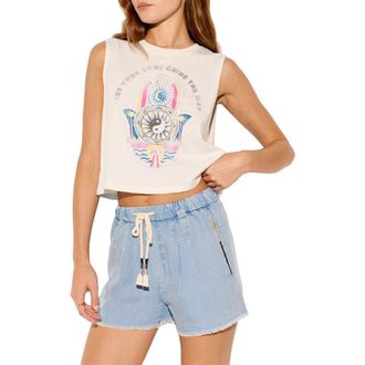 Spiritual Gangster Soul Guide Graphic Crop Tank in Vintage White at Nordstrom, Size X-Large