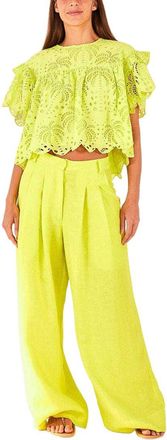 Farm Rio Farm Rio Lime Palm Tree Richilier Blouse