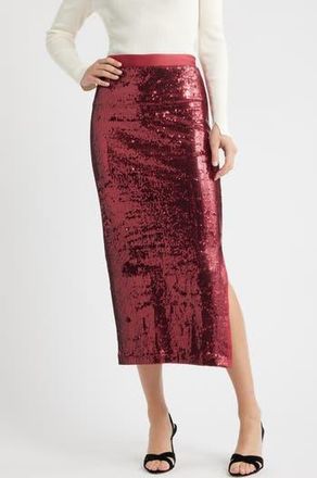 BOSS Ebibi Sequin Pencil Skirt in Deep Ruby at Nordstrom Rack, Size X-Large