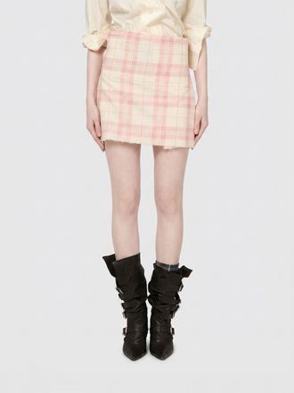 Vivienne Westwood Minigonna a pieghe in misto lana con motivo check