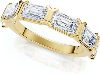 Pompeii3 1 1/2Ct Emerald Cut Diamond 6-stone Ring 14k Gold or Platinum Lab Grown