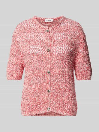 s.Oliver Red Label Regular Fit Strickjacke aus Ajour-Strick in Rot, Gr&ouml;&szlig;e 34