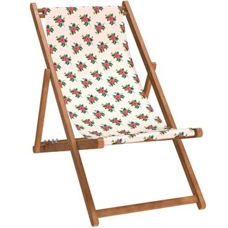 Vent de Boh&egrave;me Silla plegable de haya con estampado floral blanca