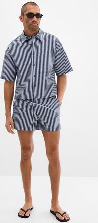 Le 31 Mens Pyjama-striped poplin short Inseam: 4