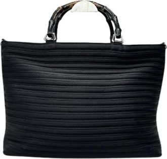 Gucci Pre-owned Leren Tote Bag - Dames - Vintage Shopper - Zwart - ONE Size - Leer - Vintage