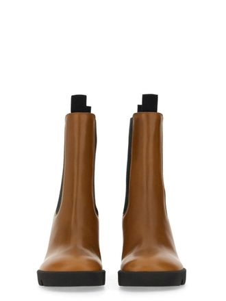 Burberry Calf Grain Leather Boot - Beige