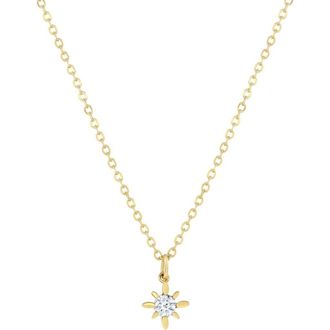 Set & Stones Geneva 14k Gold Diamond Necklace in Yellow Gold at Nordstrom, Size 16