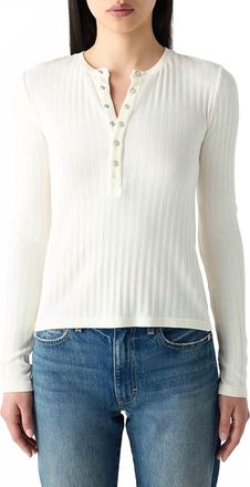 Amo Lottie Long Sleeve Top In Bone