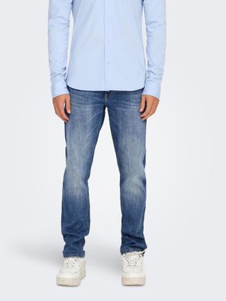 Only & Sons Regular-fit-Jeans ONLY & SONS ONSWEFT REG. BOX AZG DNM MU OTL, Herren, Gr. 30, L&auml;nge 34, medium blau denim, Denim/Jeans, Obermaterial: 98% Baumwolle, 