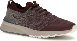 Brunello Cucinelli Mens Techno Cotton Knit Sneakers Runners Burgundy Upper: Cotton; Sole: Rubber