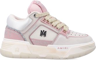 Amiri Crystal-Embellished Low-Top Sneakers With Star Perforations