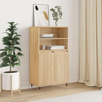 vidaXL Vidaxl - Aparador Alto Madera Contrachapada Color Roble 60x36x110 Cm