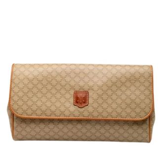 Celine Pre-owned Clutches, female, Beige, Size: ONE SIZE Pre-owned Coated Canvas Clutch