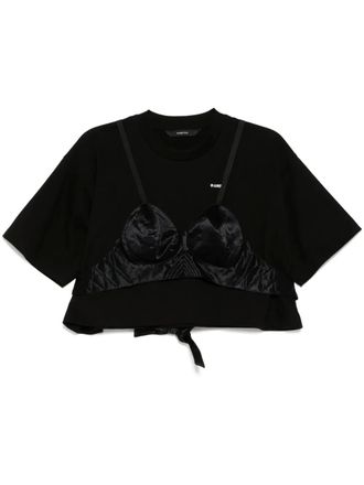 pushBUTTON bra point cropped top - Black