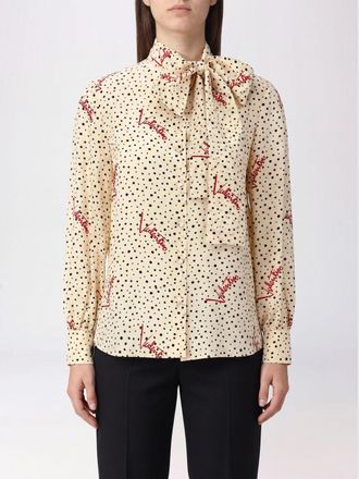 Valentino Garavani Blusa in seta a pois con collo a fusciacca e maniche a palloncino