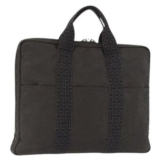 Herm&egrave;s Pre-owned Vintage Canvas Hand Bag - Dames - Pre-owned - Zwart - Maat: ONE Size Leer