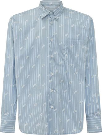 GCDS Light Blue Regular Logo Shirt