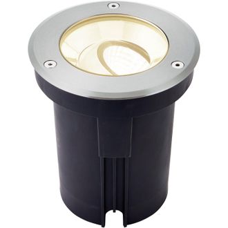 Loops Stainless Steel Drive Over IP67 Ground Light - 13W Warm White LED - Tilting Head in Metallics