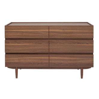 Miliboo Com&ograve; 6 Cassetti In Legno Scuro L120 Cm Sanaa