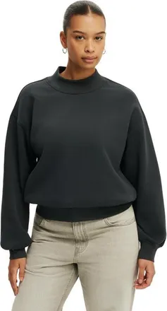 Cotton On Womens Mock Neck Sweatshirt in Shadowstone at Nordstrom, Size Large