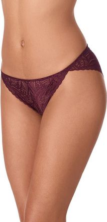 DKNY Deco Lace Bikini Cut Briefs in Fig at Nordstrom, Size Large