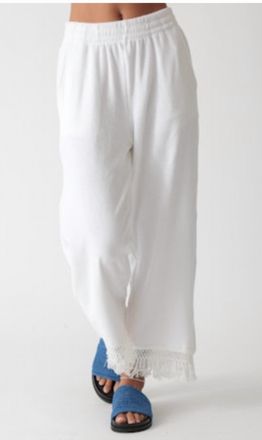 Electric & Rose Womens Ibiza Fringe Pant In Cloud