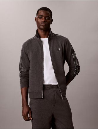 Calvin Klein Jeans Calvin Klein Mens Logo Tape Full Zip Jacket - Grey - 2XL