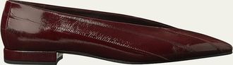Loro Piana Glossy Eel Leather Ballerina Flats