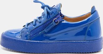 Giuseppe Zanotti Blue Patent Leather Donna Low Top Sneakers
