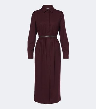 Max Mara Belted wool-blend shirt dress