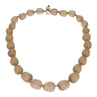 Emporio Armani Necklaces, female, Beige, Size: ONE SIZE Beaded Necklace