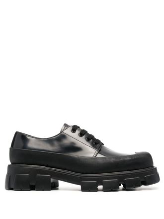 Prada brushed leather Derby shoes - Black