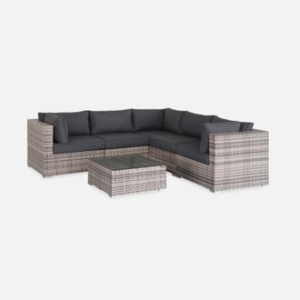 Sweeek Conjunto De Jard&iacute;n De Resina Tejida, 5 Plazas