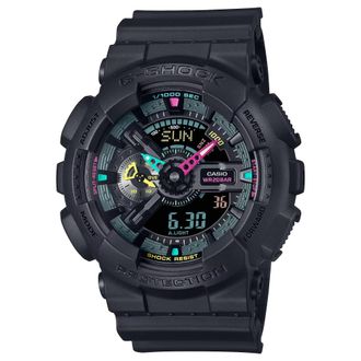 Casio Mens G-Shock Black Multi Color Shock Resistant Watch - GA-110MF-1ADR