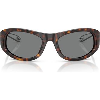 Diesel DL2007U 57mm Cat Eye Sunglasses in Havana /Dark Grey at Nordstrom