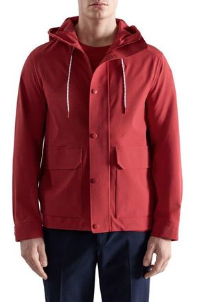 Mango Water Repellent Thermolite Hooded Jacket in Red at Nordstrom, Size X-Large