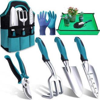 No Brand Juego De Herramientas De Jardiner&iacute;a, Juego De 7 Piezas, Juego De Jardiner&iacute;a Resistente A La Oxidaci&oacute;n Con Bolsa De Almacenamiento Duradera, Regalo Ide