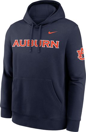 Nike Auburn Sideline Club Nike Mens College Pullover Hoodie in Blue | MKDK41SAUN-TVV