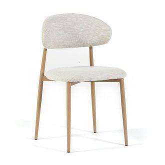 Siediti Fuori e Dentro Set de 2 sillas de tela con patas de metal efecto madera