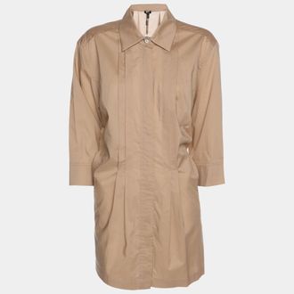 Basler Beige Satin Zip Up Long Sleeve Shirt