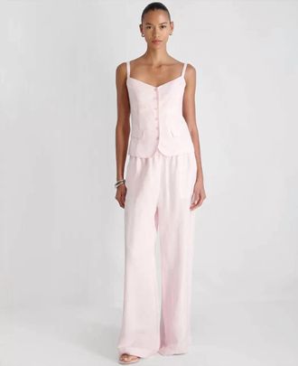 French Connection Cooper Linen Tailored Cami In Pink Icing
